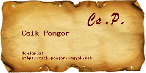 Csik Pongor névjegykártya